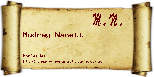 Mudray Nanett névjegykártya
